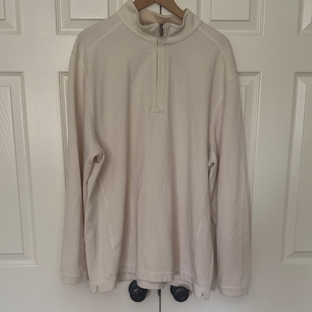 Tommy Bahama reversible cream pullover